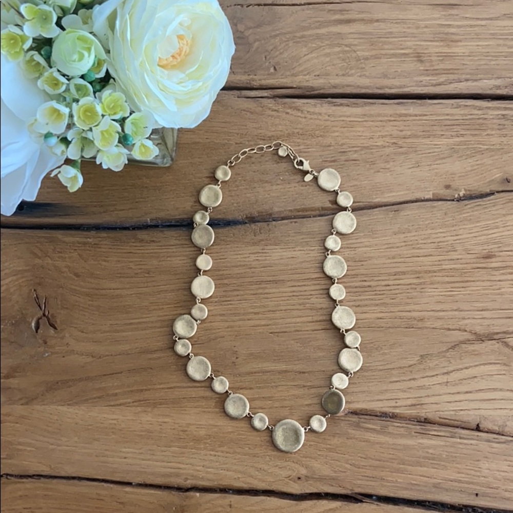 RL frosted gold 20in circle necklace